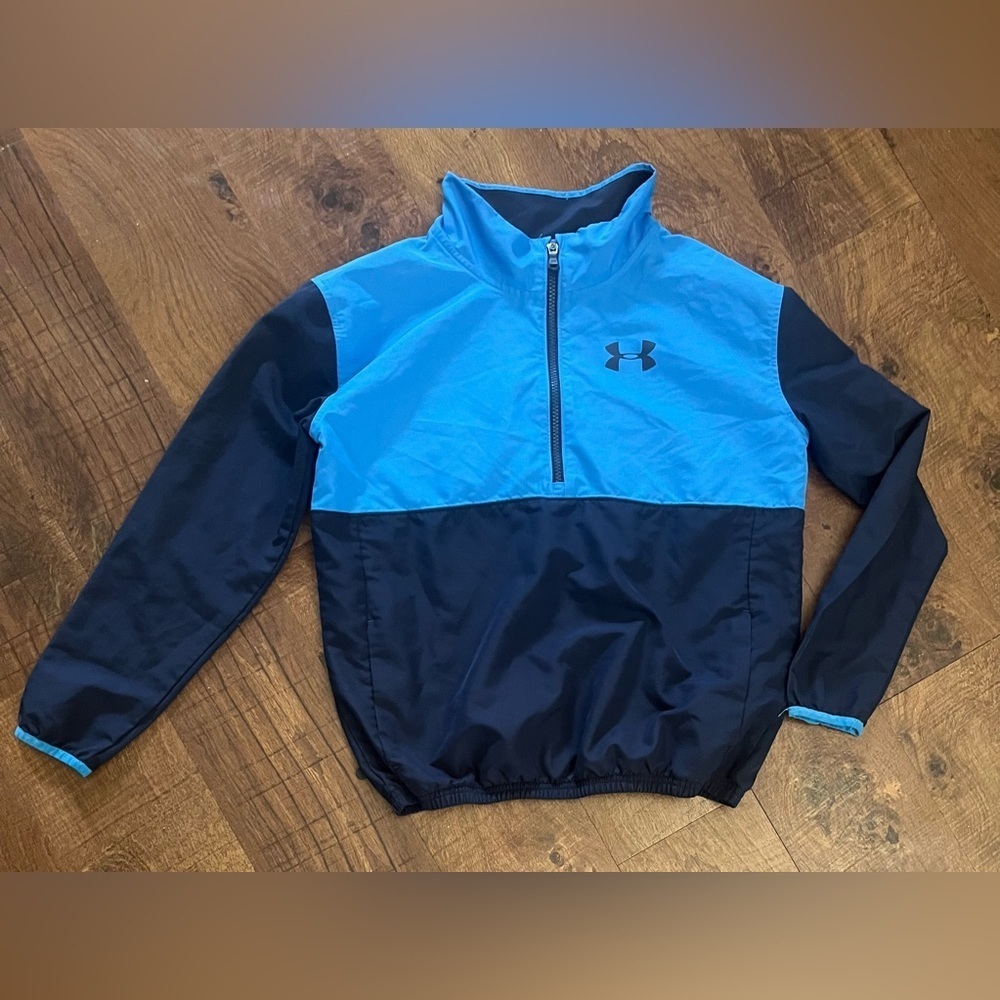 Under Armour unisex boy girl 1/2 half zip pullover Sz large 14/16 blue